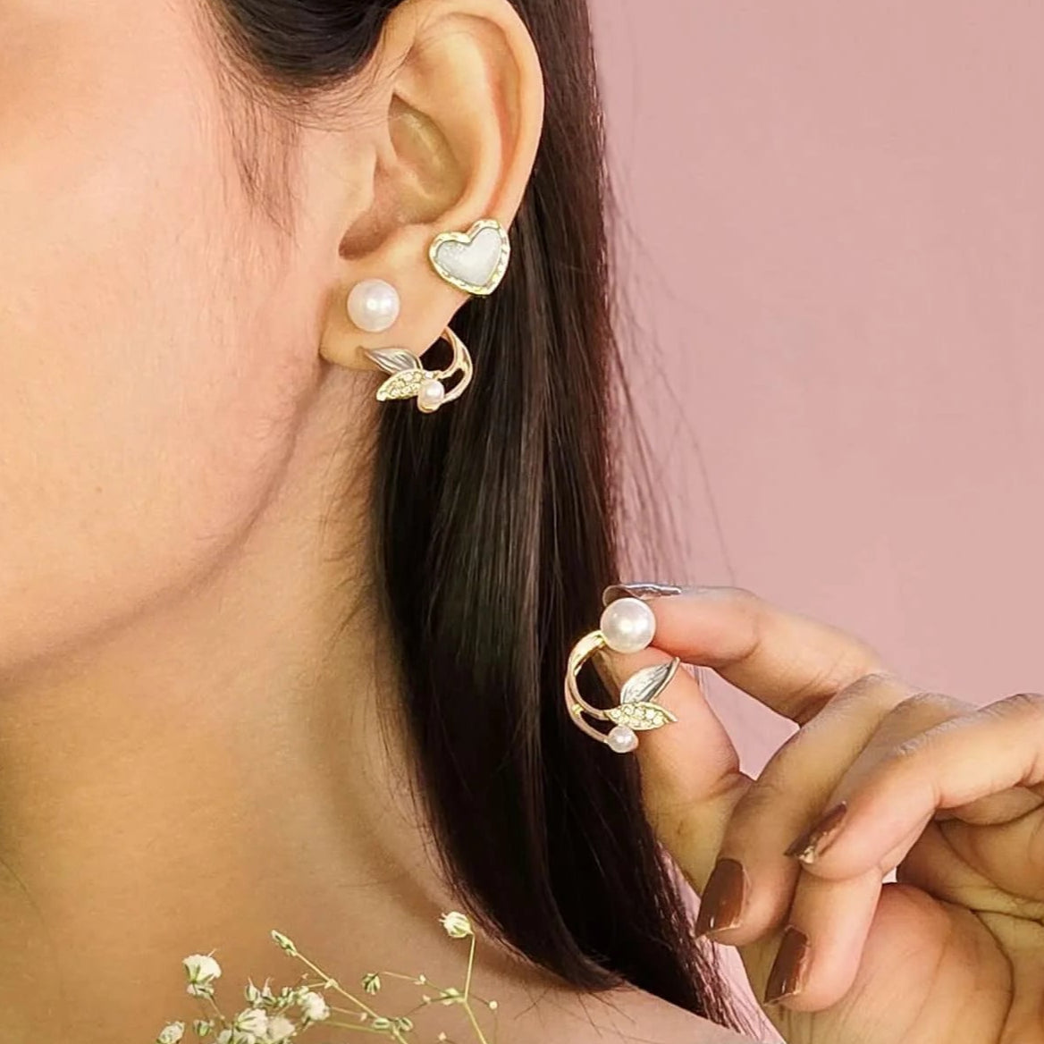 PEARL LEAF ELEGANCE EARRING