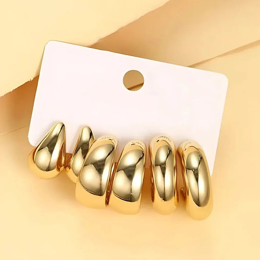 GOLDEN NAIL CHARM SET EARRINGS