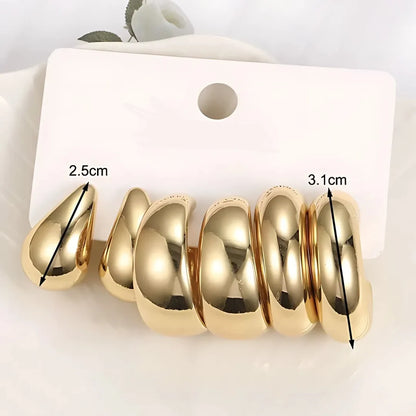 GOLDEN NAIL CHARM SET EARRINGS