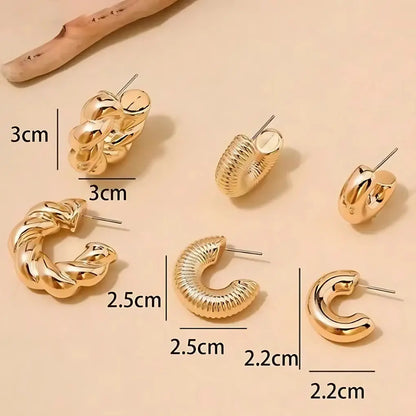 ELEGANT GOLD HOOP COLLECTION EARRINGS