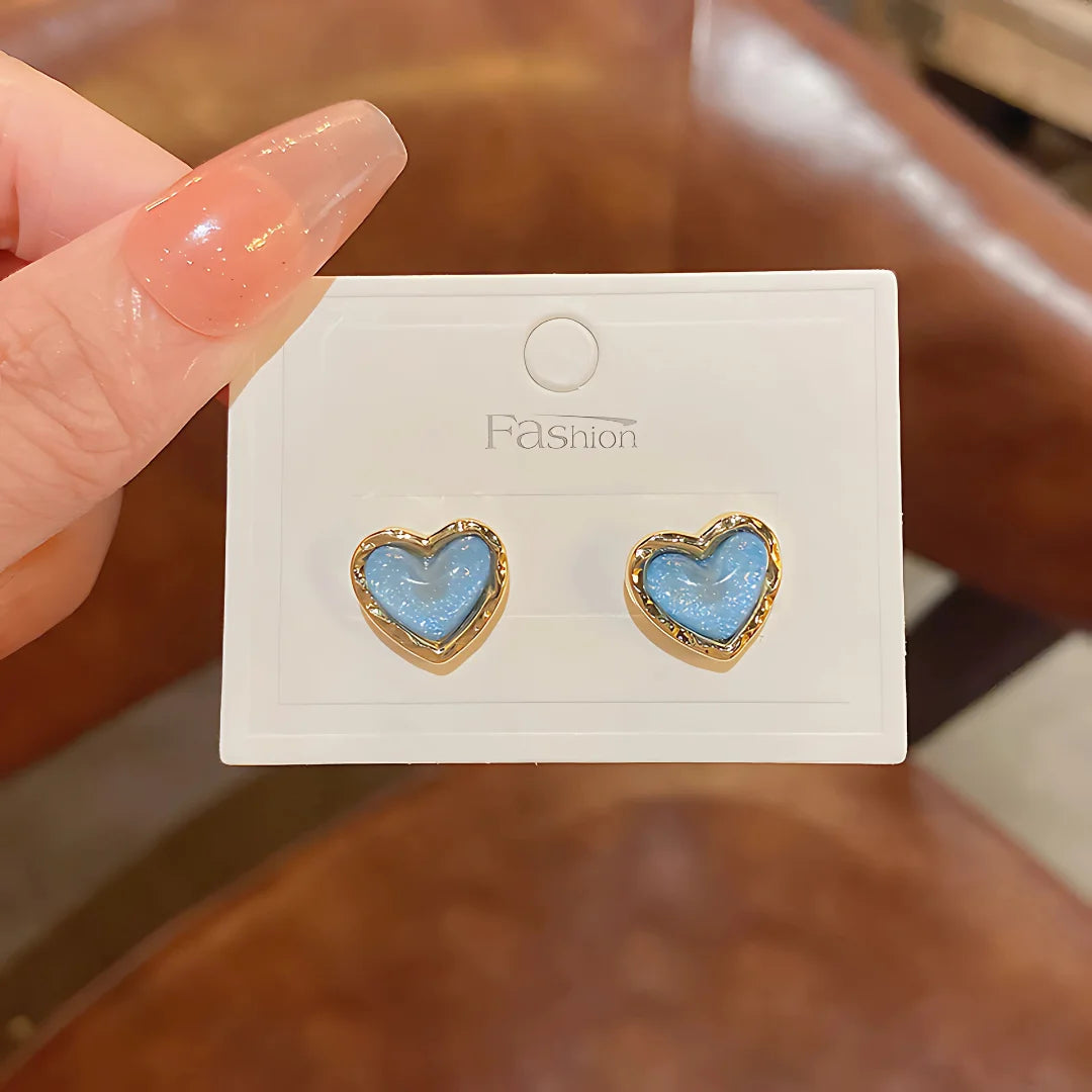 AZURE HEART CHARM EARRING