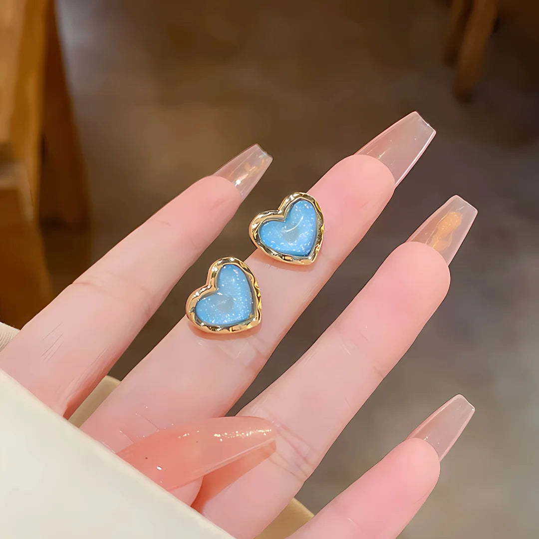 AZURE HEART CHARM EARRING