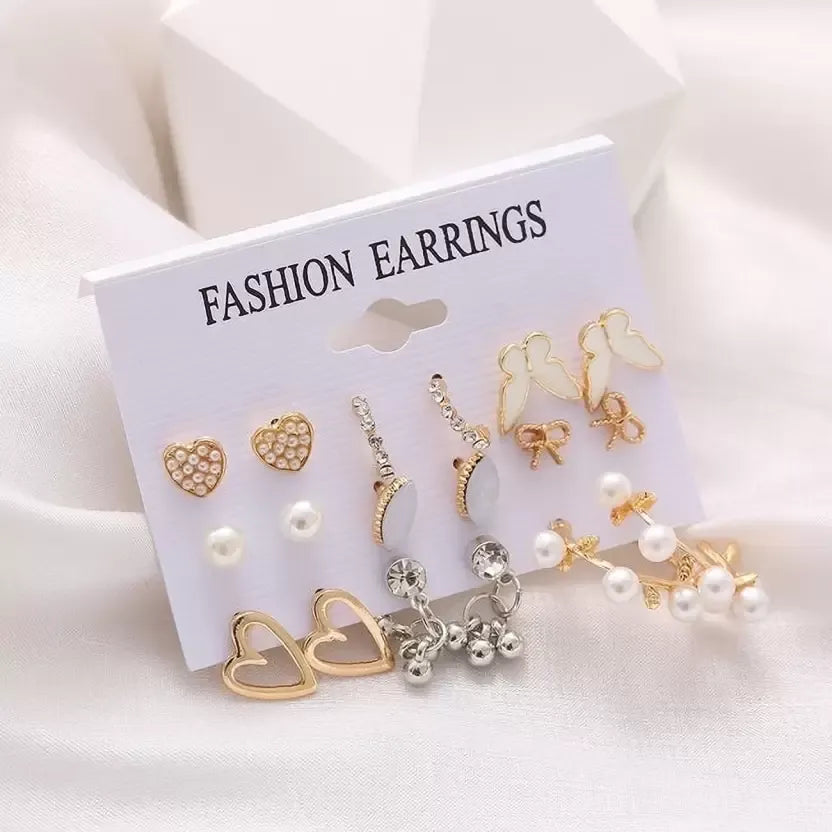 GOLDEN ELEGANCE EARRING SET OF 9