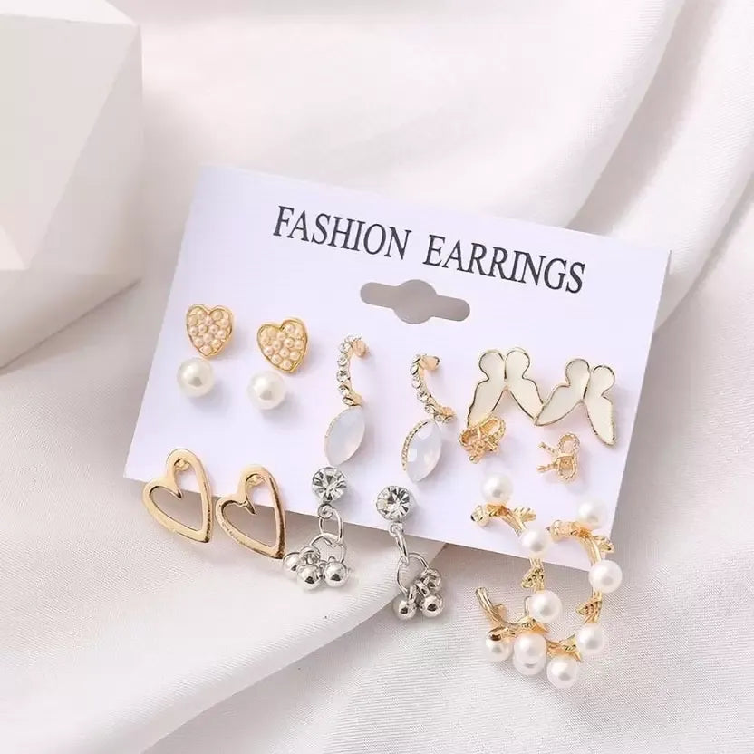 GOLDEN ELEGANCE EARRING SET OF 9