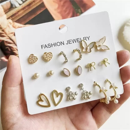 GOLDEN ELEGANCE EARRING SET OF 9